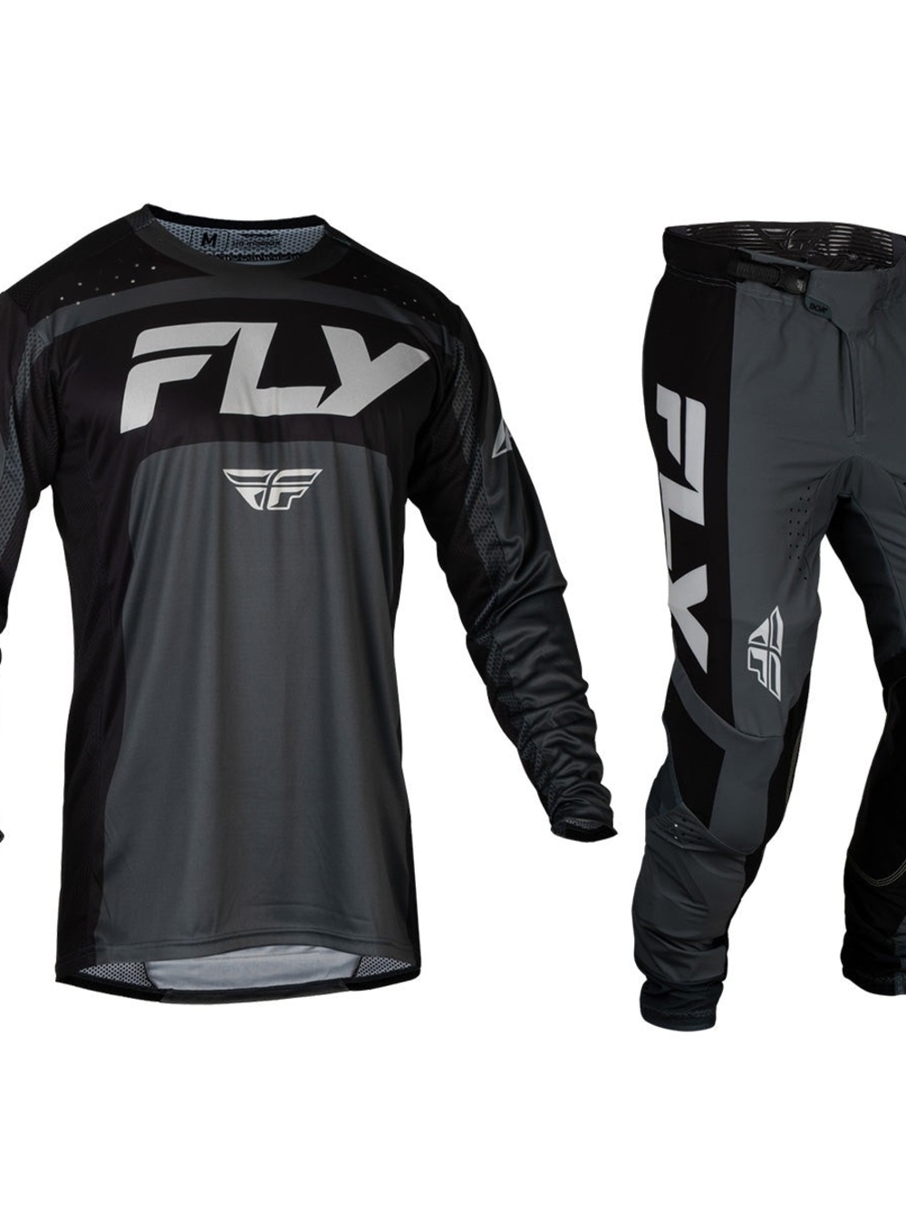 Men’s Black/Grey Fly Racing MX Pants and Jersey Set